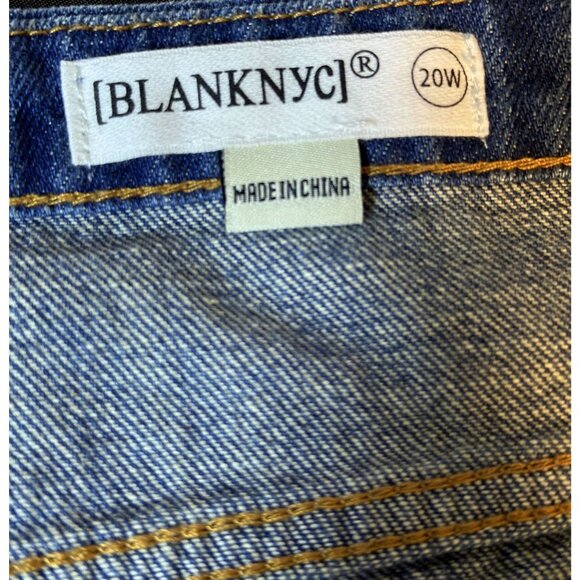 Blank Nyc Plus Size Blue Denim Cut Off Shorts Distressed Sustainable Size 20 W - Picture 11 of 14
